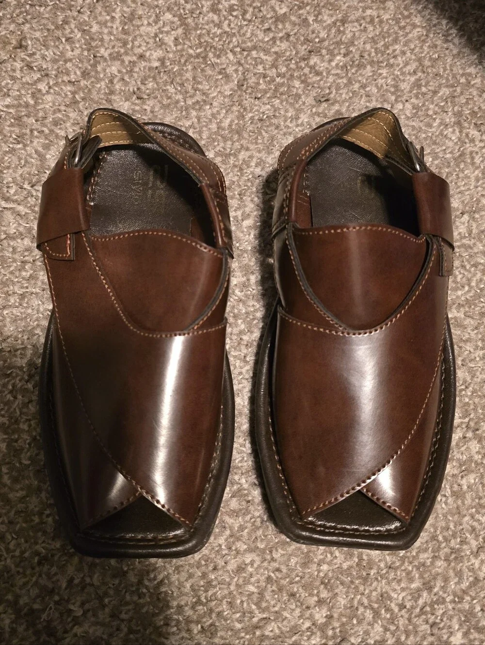 Peshawari Chapal In Brown Color For Kids Size 30, USA Size 13